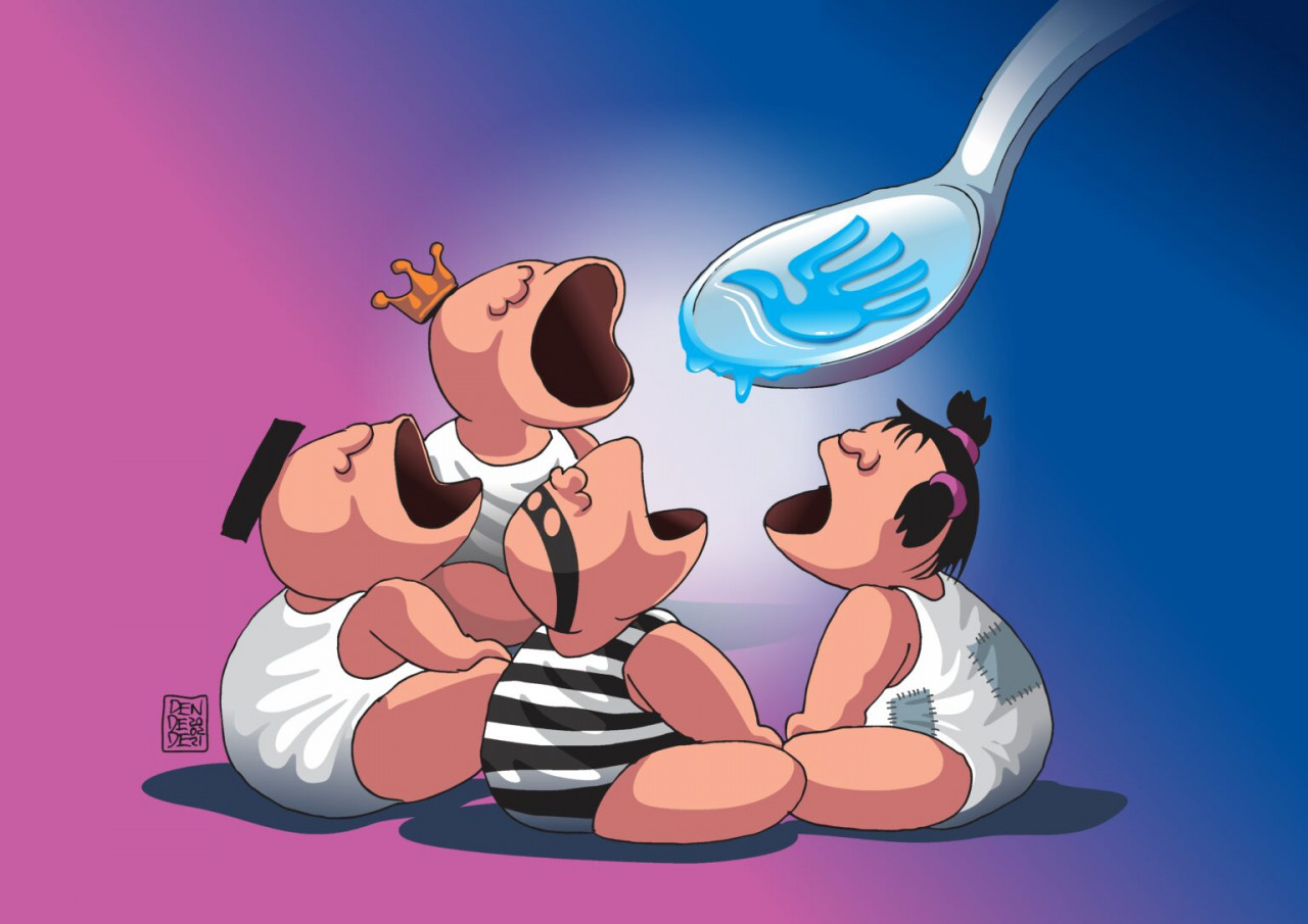 ‘Everyone Gets’ is a cartoon submitted by award-winning Indonesian cartoonist Den Dede. It depicts how the state and non-state roles are must all be equally be prescribed with human rights as the remedy for a nation. – Pic courtesy of Asean Human Rights Cartoon Exhibition