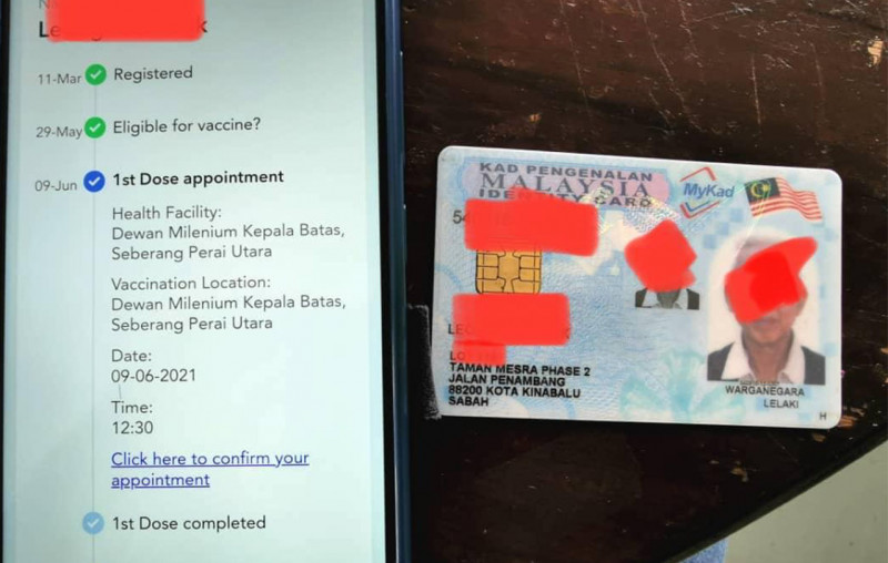 Kota Kinabalu man secures vaccination slot… but gets Penang venue