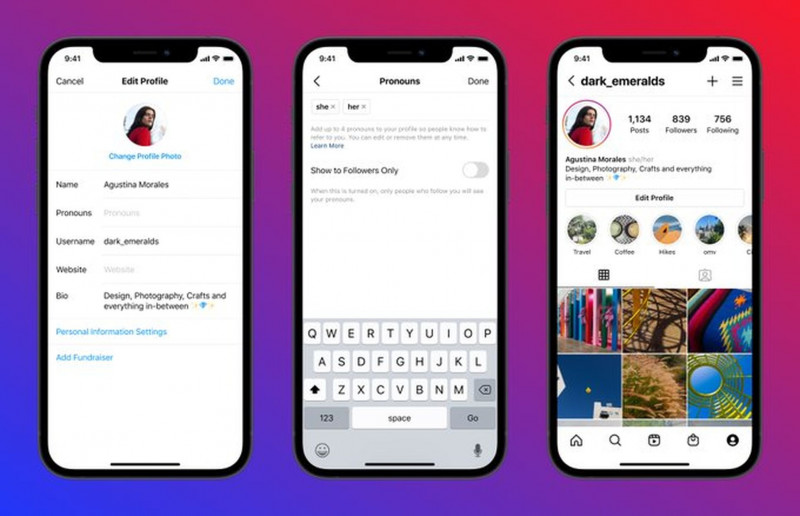 Instagram now allows you to display your pronouns