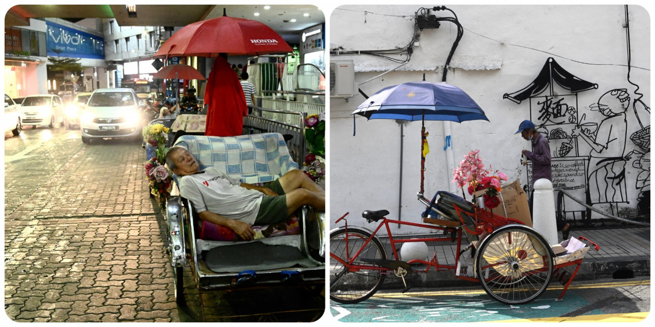    Trishaws riders in Penang are experiencing slow business because the pandemic has brought tourism to an abrupt halt. – AFP pic