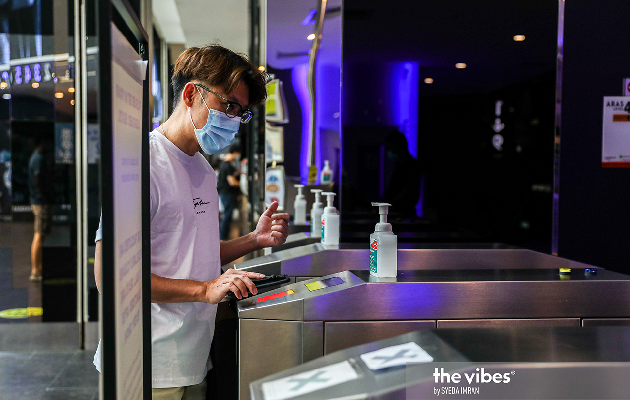 Movie houses must provide hand sanitisers at their premises. – SYEDA IMRAN/The Vibes pic, March 6, 2021