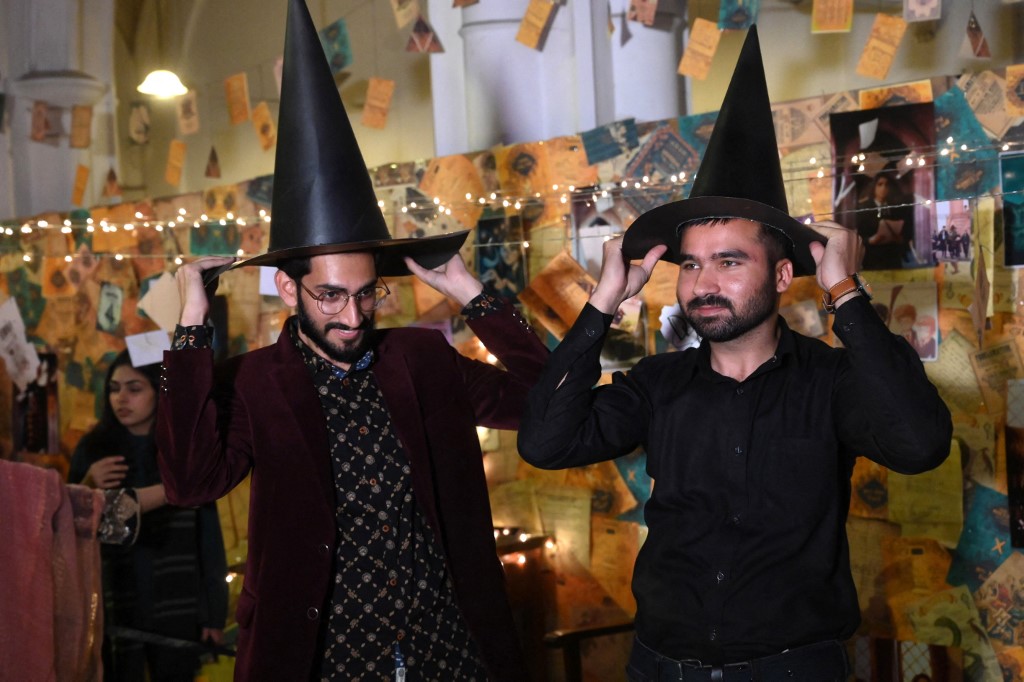 This picture taken on November 30, shows visitors enjoying a Harry Potter festival at the GCU campus in Lahore. – AFP pic