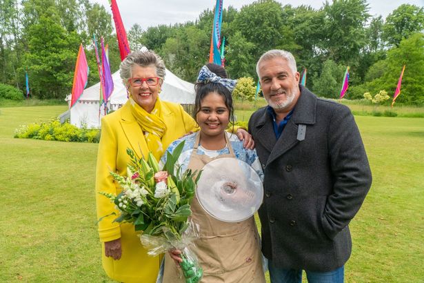 Syabira with judges Prue Leith and Paul Hollywood. – Pic courtesy of Channel 4