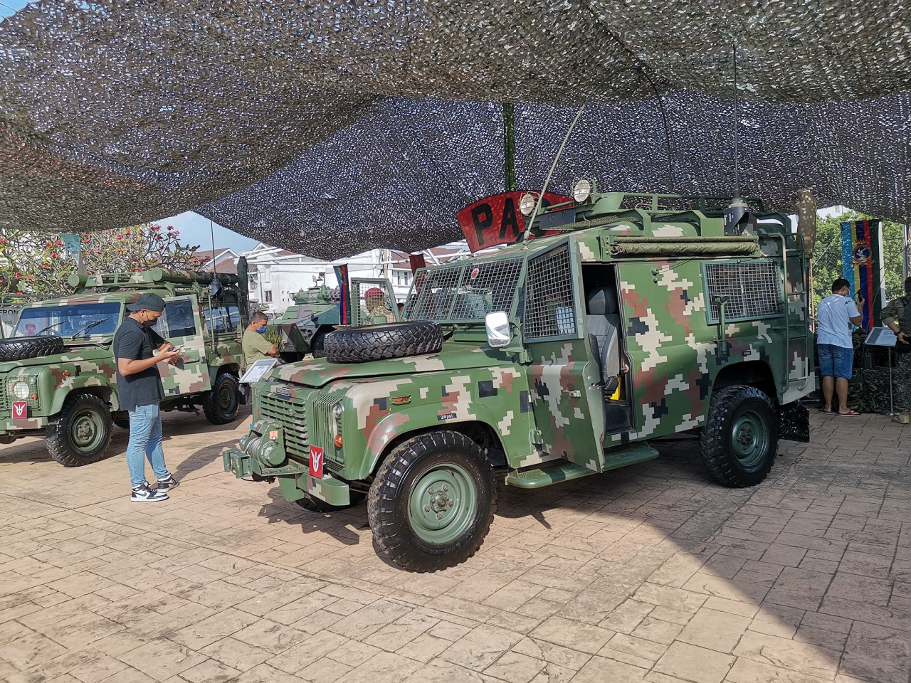 Military jeeps on display at the army museum.