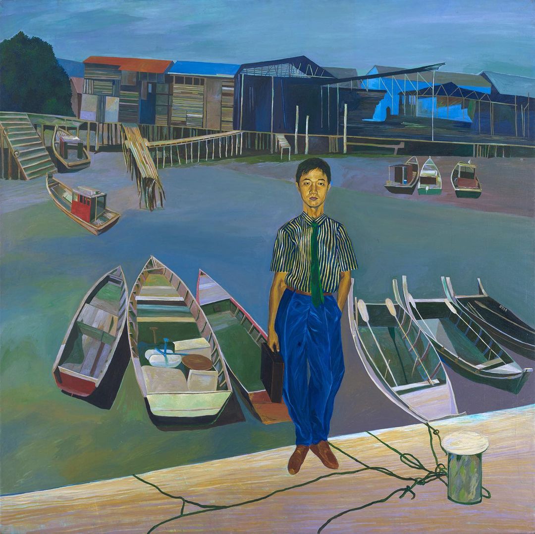 Portrait of an Insurance Salesman in Pulau Ketam, 1993. Acrylic on canvas, 164 x 162.5 cm. – Pic courtesy of Ilham Gallery