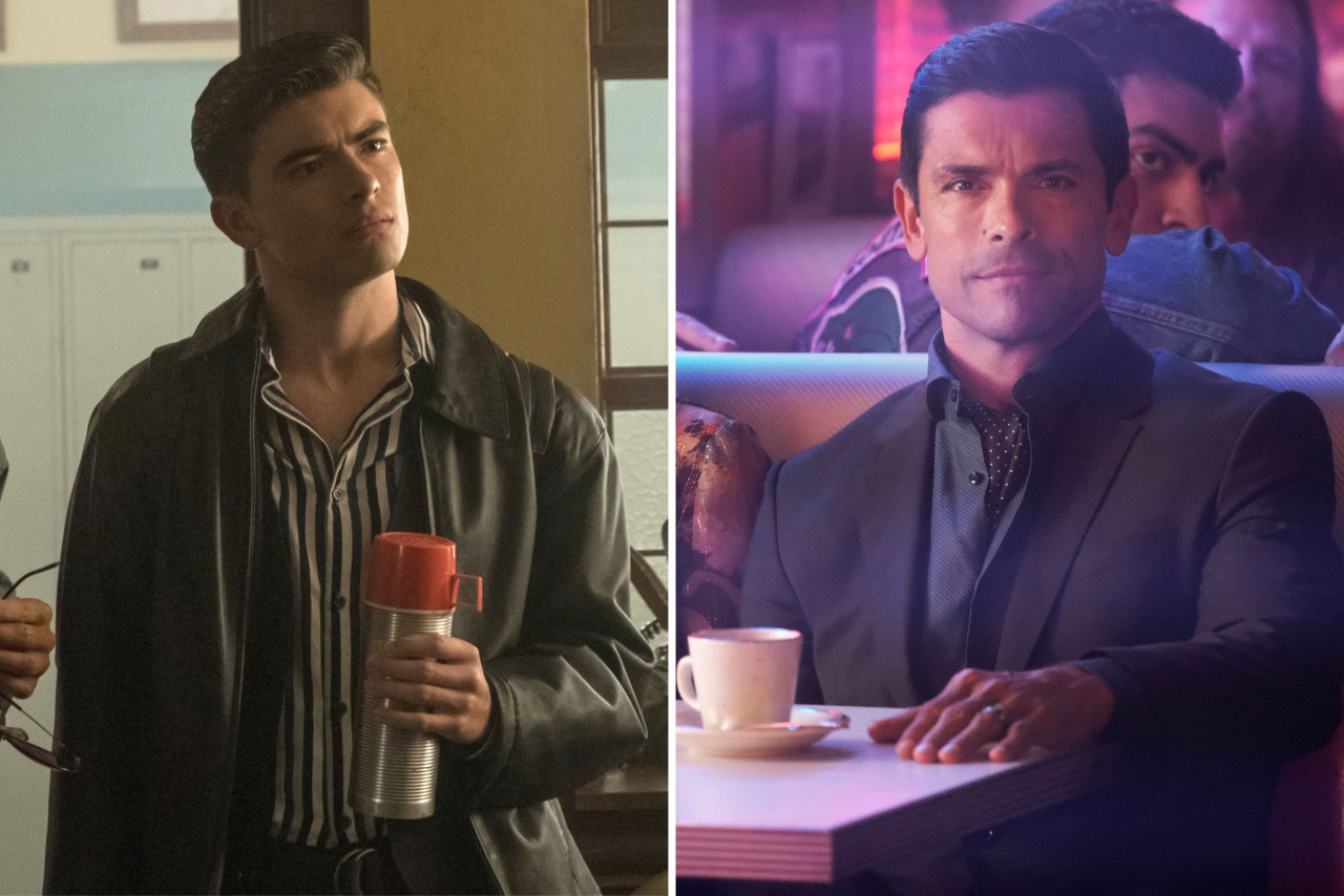 Michael Consuelos as teen Hiram (left) and Mark Consuelos as adult Hiram (right). – Image courtesy of Netflix
