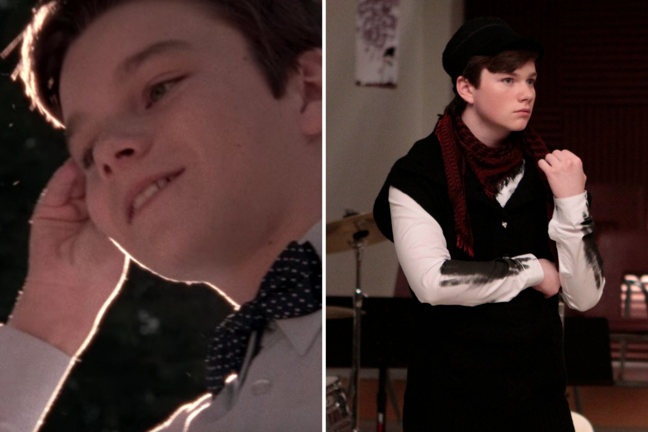 Adam Kolkin as kid Kurt (left) and Chris Colfer as teen Kurt (right). – Image courtesy of Netflix