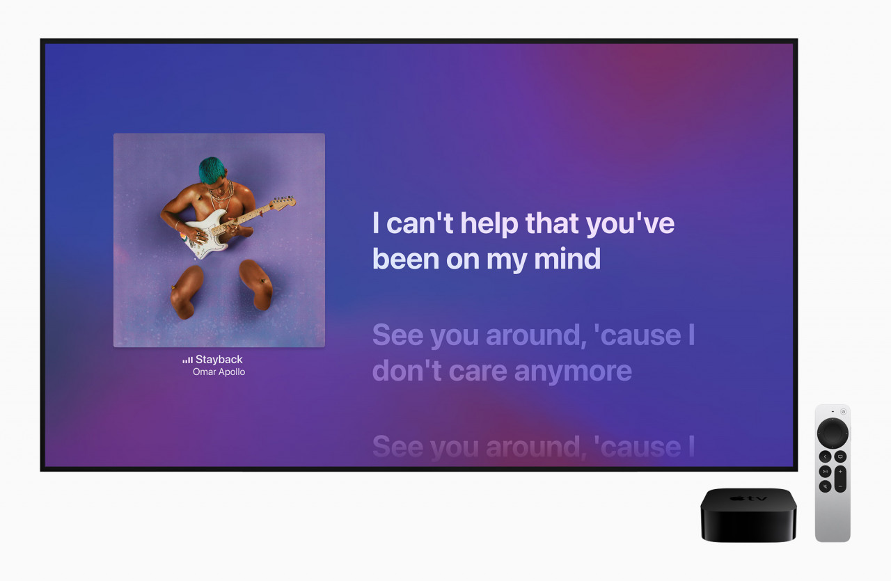 Apple Music on a big screen can be the centre of a home karaoke experience... may you have mercy on your neighbors. – Pic courtesy of Apple
