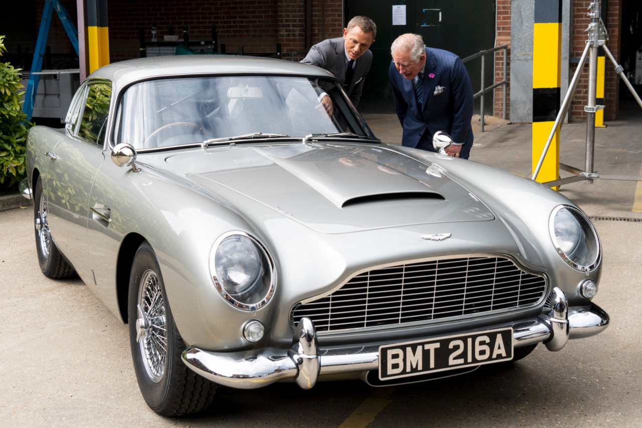 Then Prince Charles (now King Charles III) visits the set of No Time to Die at Pinewood Studios, London, where then James Bond, Daniel Craig, shows off a classic Aston Martin DB5. – AFP pic