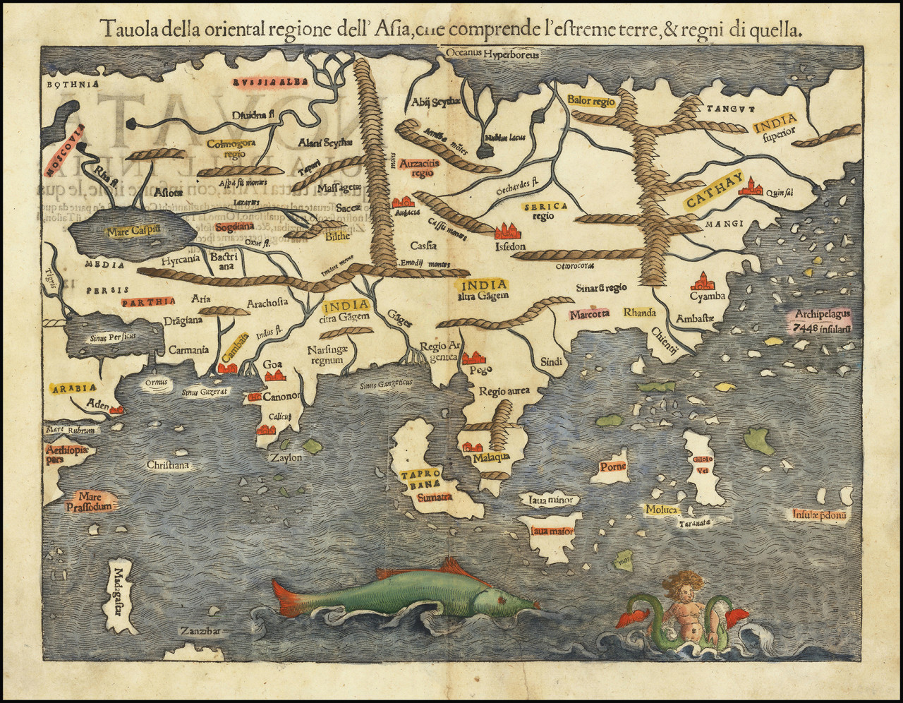 Sebastian Munster, India Extrema - XIX - Nova Tabula (printed 1545). – Courtesy of Ilham Gallery