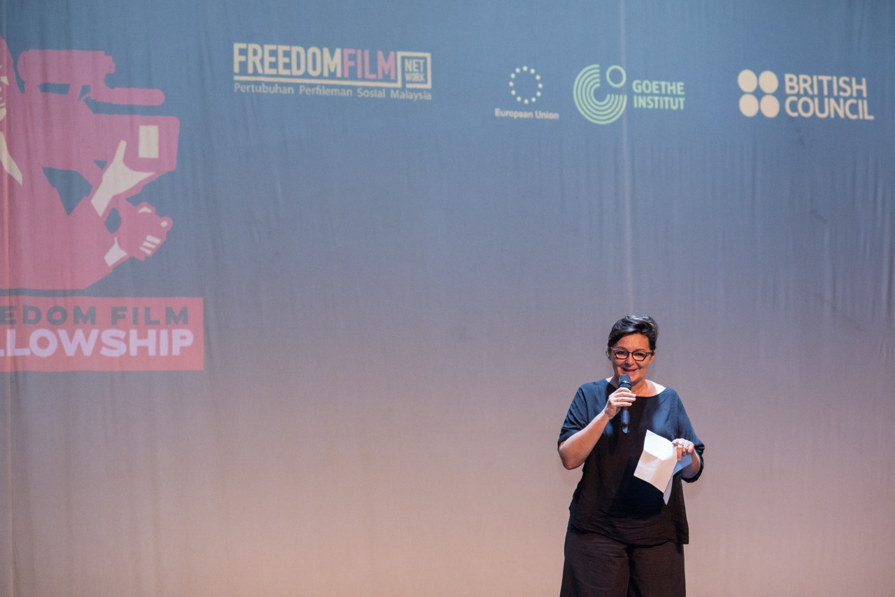 Florence Lambert of the British Council described the need to produce impactful works that resonate and make a positive impact on society. – Pic courtesy of Freedom Film Network