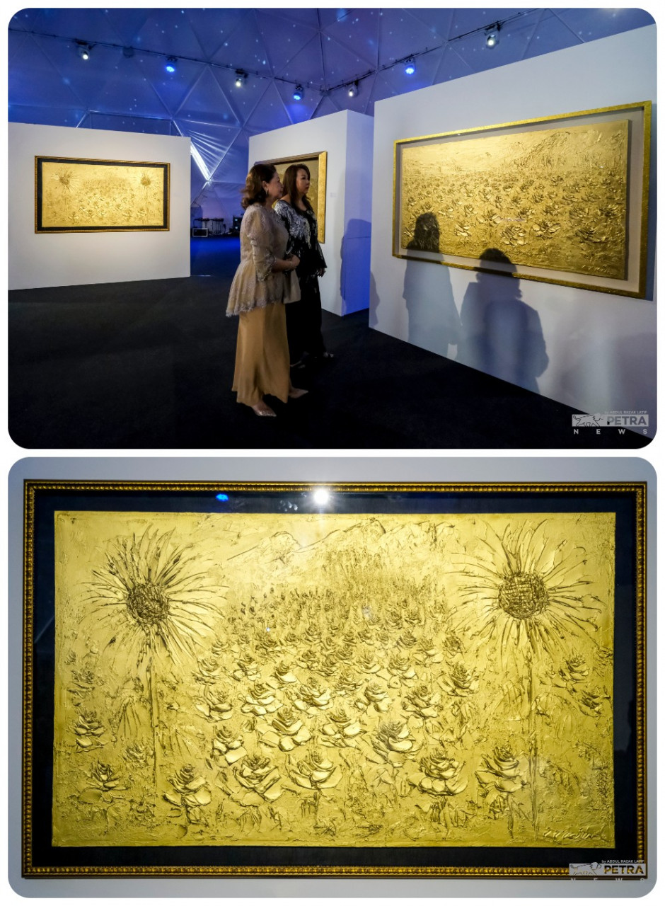 Every piece of gold art is arduous to create, but are passionately and meticulously painted, taking anywhere from 4 to 8 months per piece to complete. The scarcity and demand factors have multiplied the value of these artworks and are perpetually being augmented. – The Vibes pic/Abdul Razak Latif