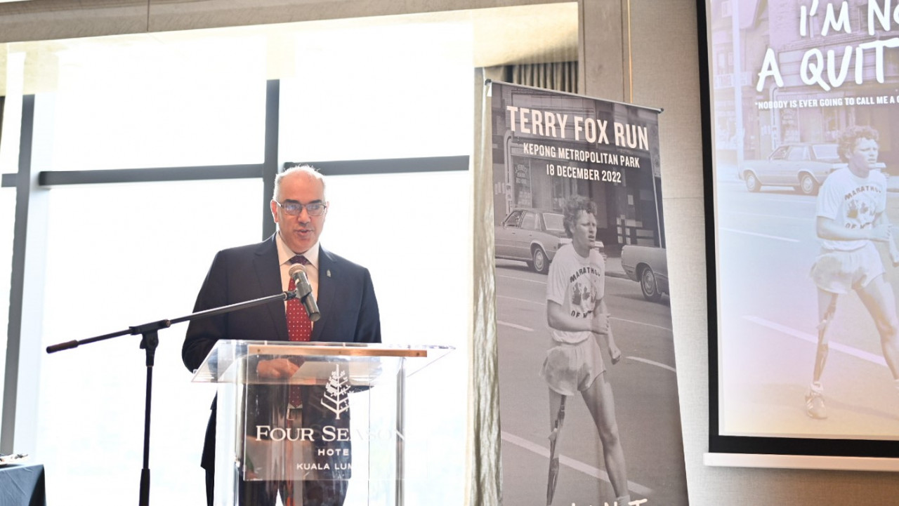 High Commissioner for Canada Wayne Robson speaks at yesterday's launch event. – Pic courtesy of the High Commission of Canada