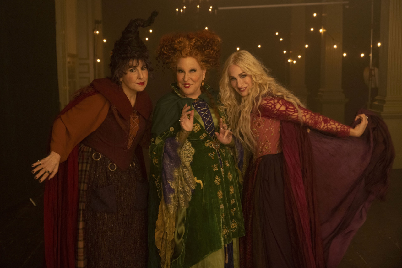 Kathy Najimy, Bette Midler, and Sarah Jessica Parker reprise the roles they first played almost 30 years ago. – Pic courtesy of Disney+ Hotstar