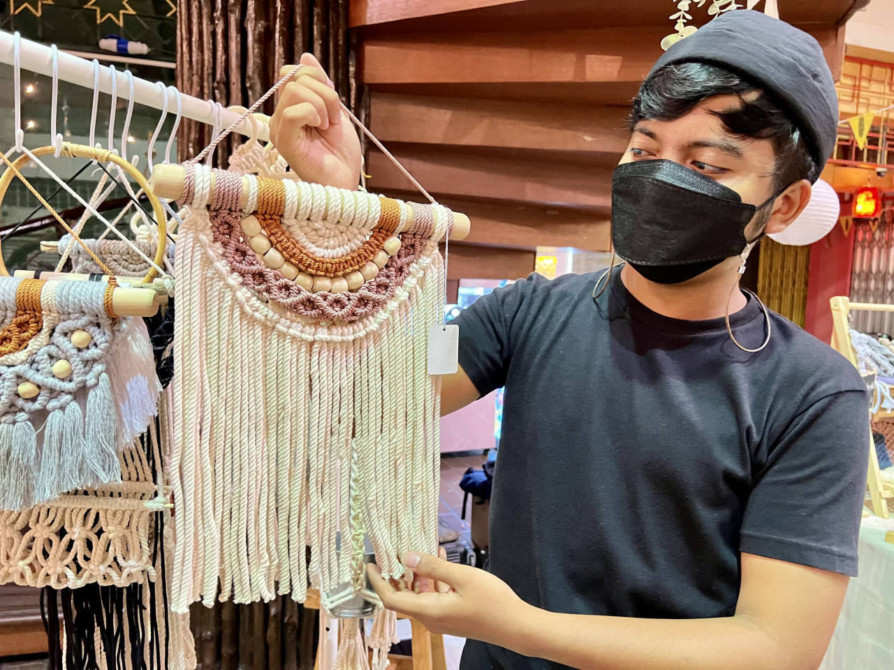 Artboy founder Muhammad Hajid Mohamed Azhar, was one of the participating vendors present at Central Market, selling kufic art and handmade macrame goods. — The Vibes/Amalina Kamal