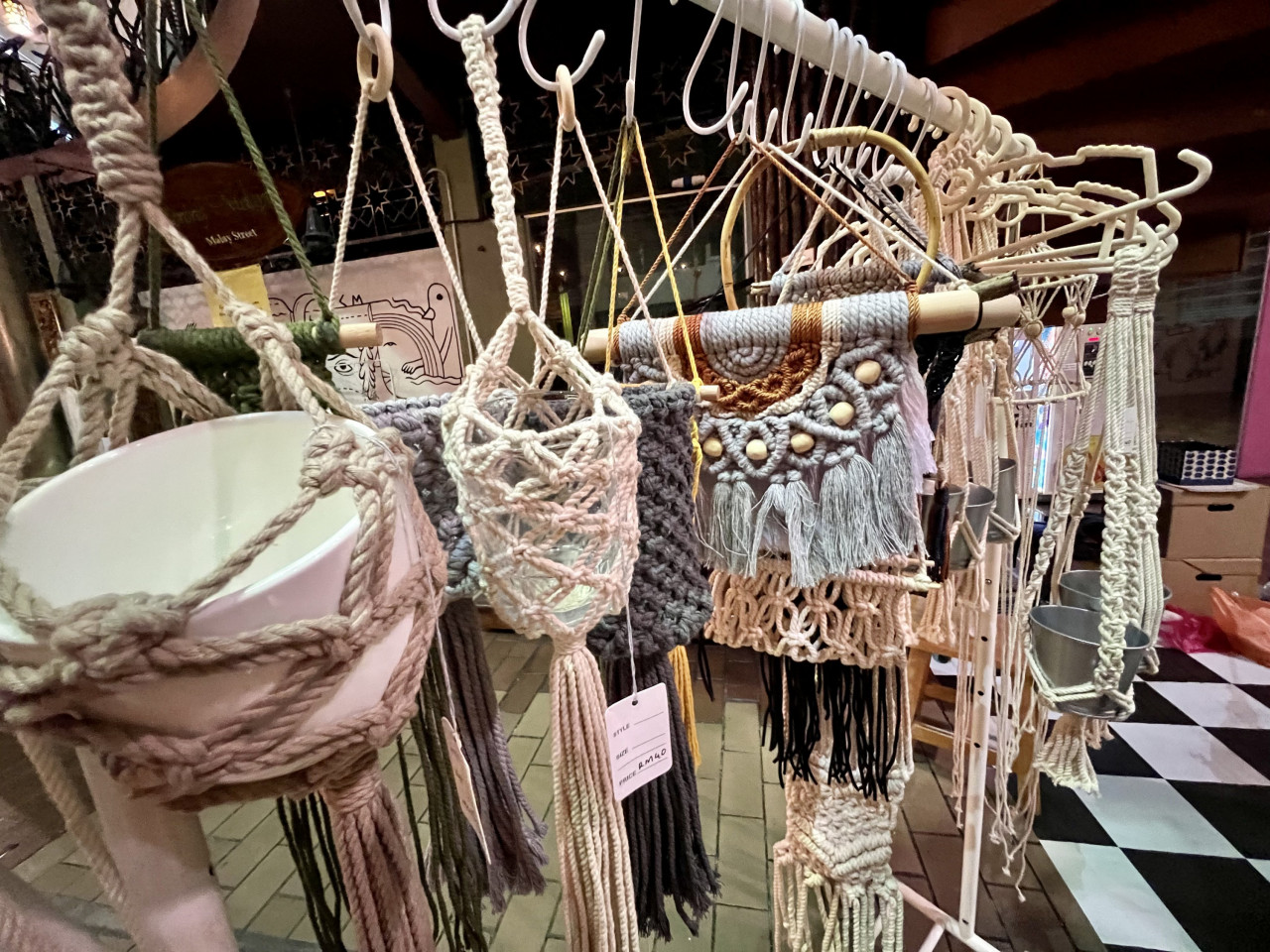 Hajid describes his business as a hobby and was inspired to produce macrame handcrafts from his experiences studying in Egypt. — The Vibes/Amalina Kamal