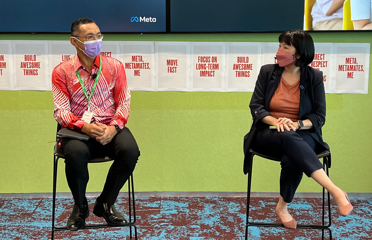 MDEC CEO Mahadhir Aziz, and Malaysia at Meta, country director Nicole Tan, at Meta Malaysia headquarters on April 7. – Pic courtesy of Meta Malaysia
