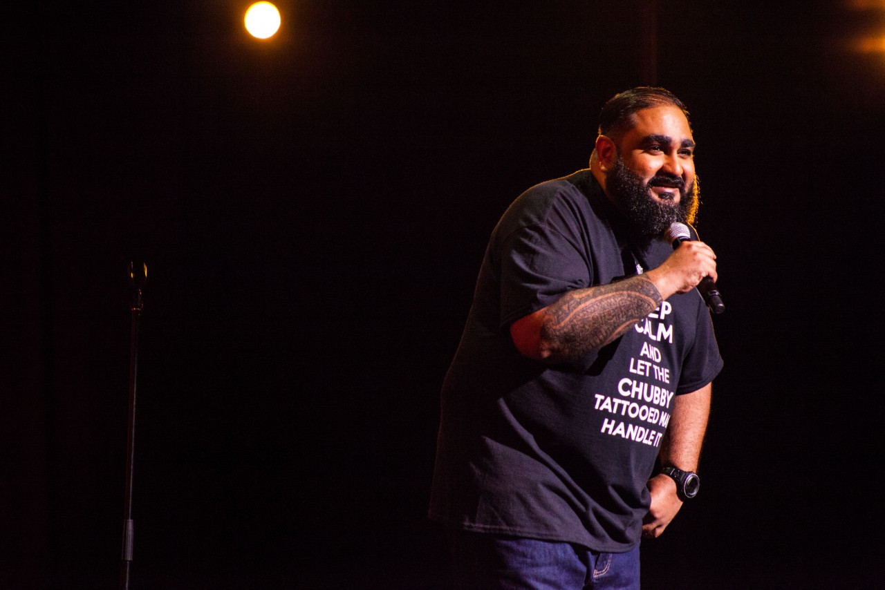 Kavin recording his Netflix special. – Courtesy Laugh Labs Entertainment