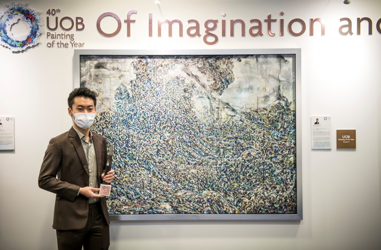'A Dramatic Cinematic for Our Century', Keane Tan, 2021 UOB Painting of the Year (Singapore). – UOB pic 