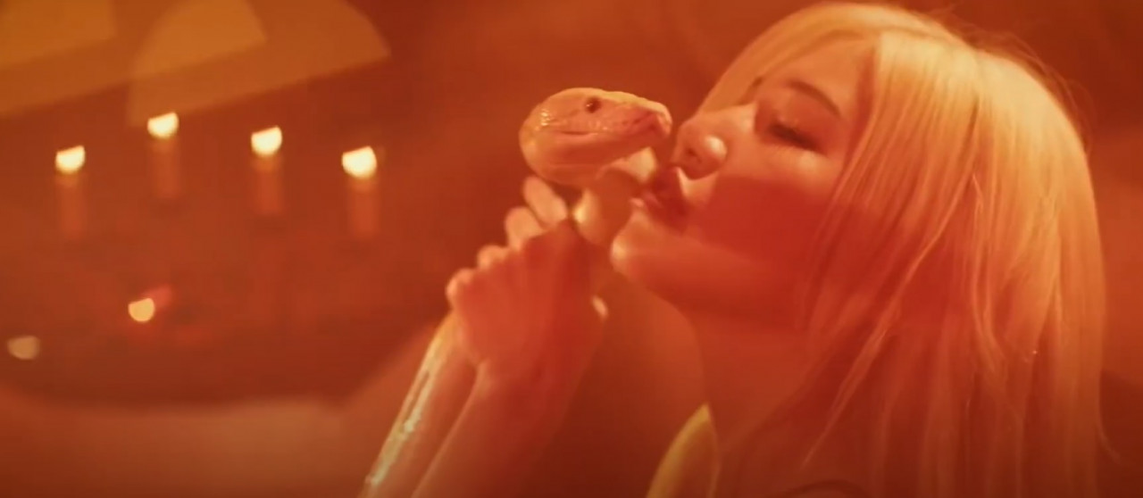 A screengrab from her latest music video for her song Men-Mory featuring Goldfish. – YouTube screengrab