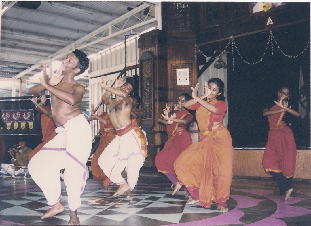 Shankar Kandasamy (front) during a performance at the academy in the early years. - Picture courtesy of the Temple of Fine Arts