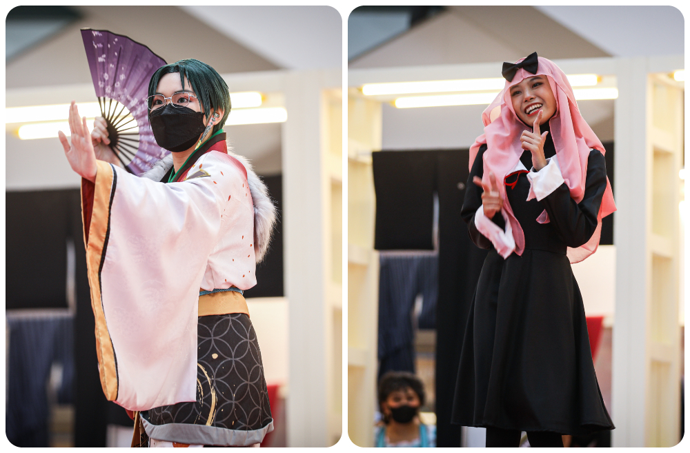 (L) Contestant Natalie Cheong dressed up as her idol ‘Keito Hasumi’. (R) Norjanna Jamel, said cosplaying helps to boost her confidence. – The Vibes/Syeda Imran pic