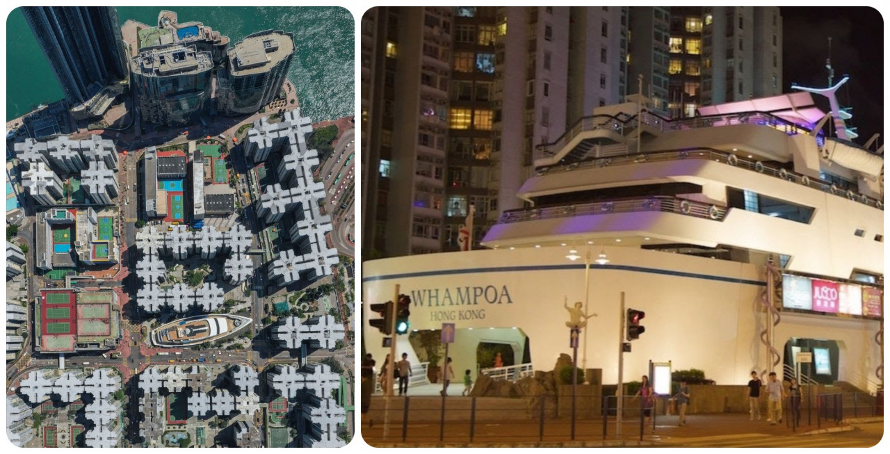 (L) An overview shot of the district (@scmpnews via Instagram), and (R) a closeup from OutdoorHongKong (via YouTube).