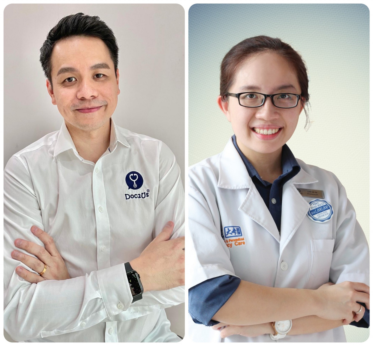 (L) Dr Raymond Choy, DOC2US’ Co-founder and CEO; (R) Ph Lim En Ni, Alpro's Chief Pharmacist and Director of Engagement. – Pics courtesy of Alpro and Doc2Us