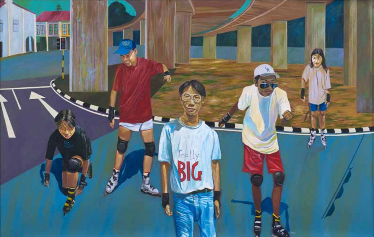 Urban Playground, 1994. Acrylic on canvas, 139 × 185 cm. – Pic courtesy of Ilham Gallery