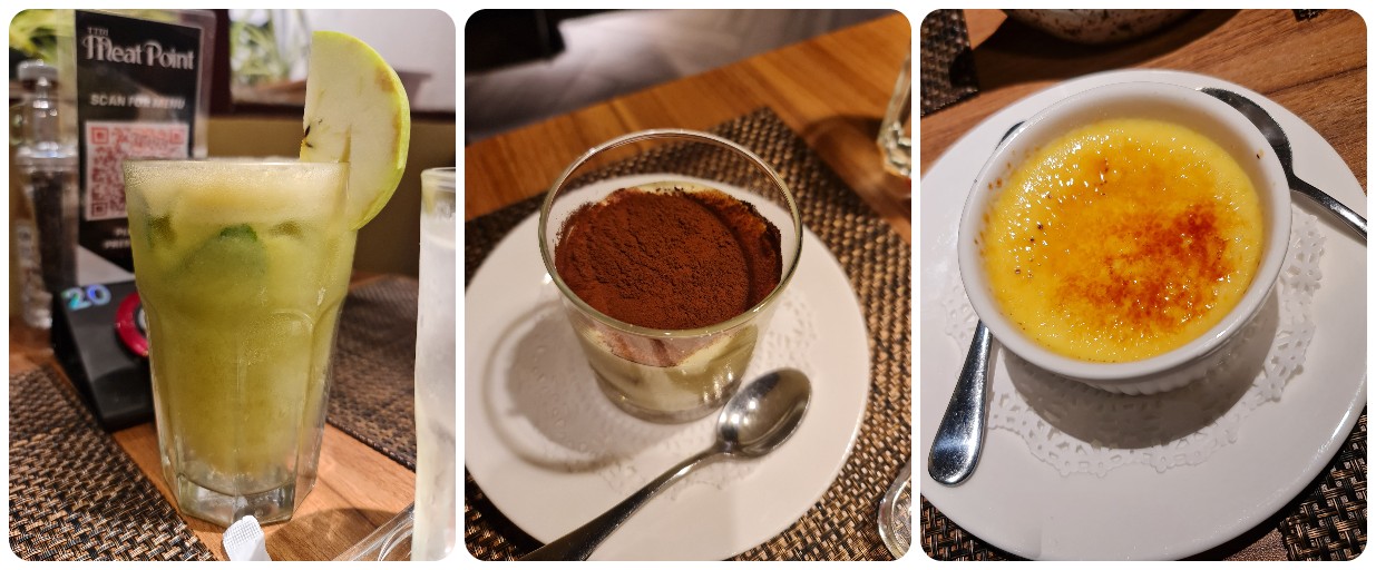 (L-R) The Ginger Fix, the tiramisu, and a yet to be cracked crème brulee are some of the sweeter options on the menu. – Pic by Zaidatul Syreen