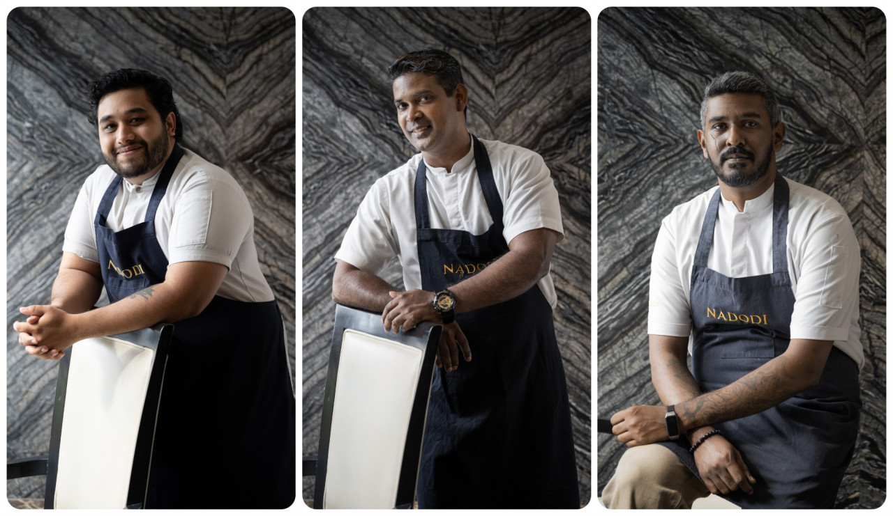 (From L-R) Chef Yavhin Siriwardhana, Chef Pradeep, and Chef Sugeen. – Pic courtesy of Nadodi