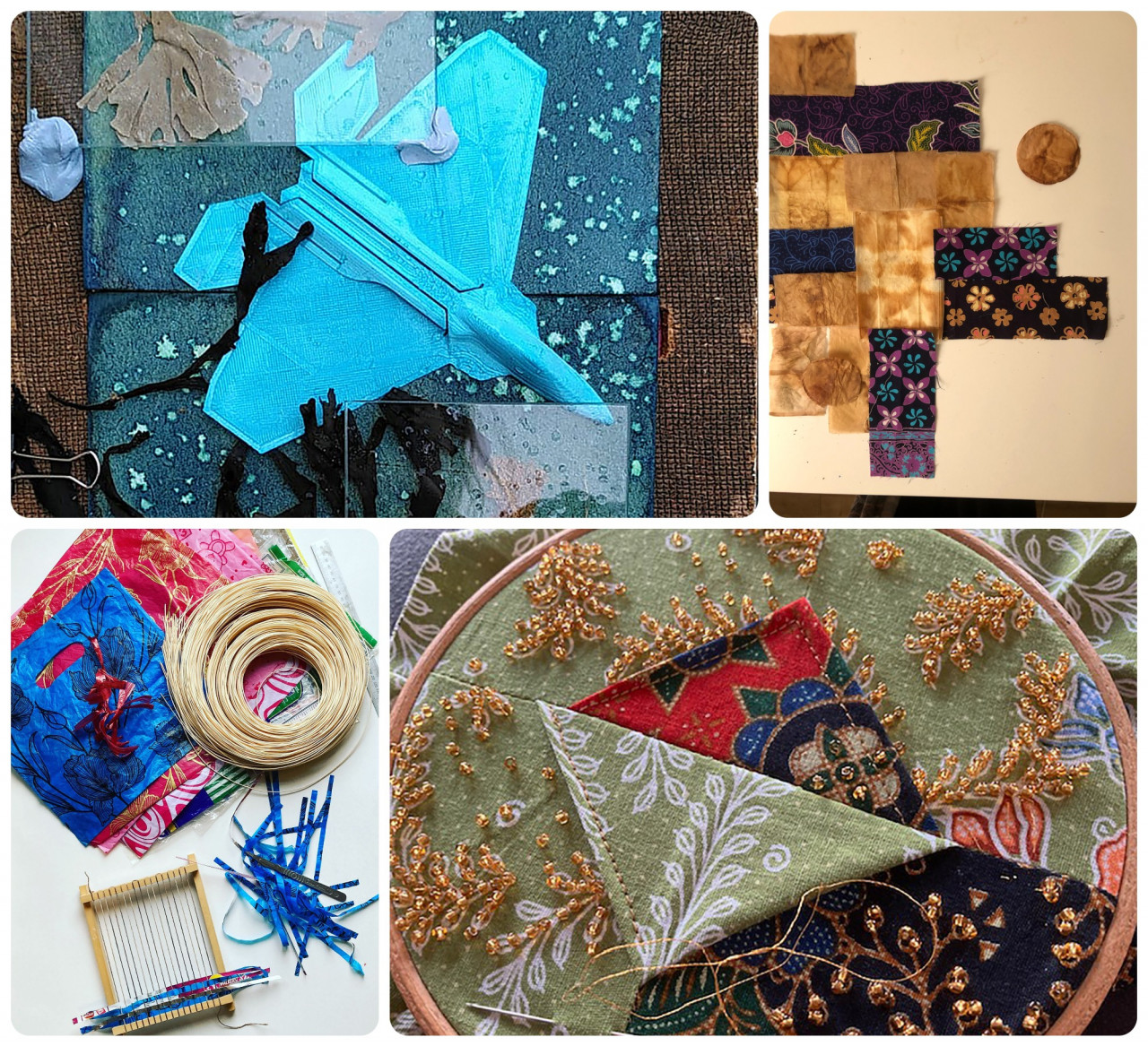3D printed test objects; batik scraps; used tea bags; beach plastic; and takeaway packaging were some of the materials used to create art. – Pic courtesy of the British Council