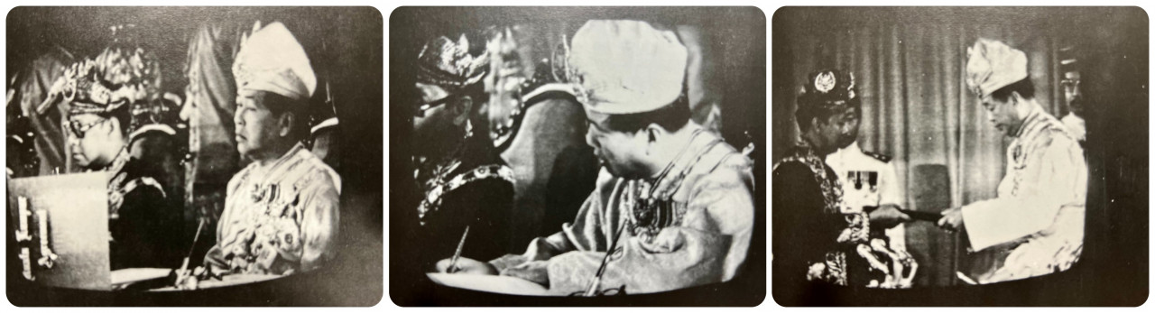 The signing of the Federal Territory Agreement 1974 was telecast live by Television Malaysia. — Pic taken from ‘The 25-year Reign of His Royal Highness on the Throne of Selangor Darul Ehsan (1960-1985)’