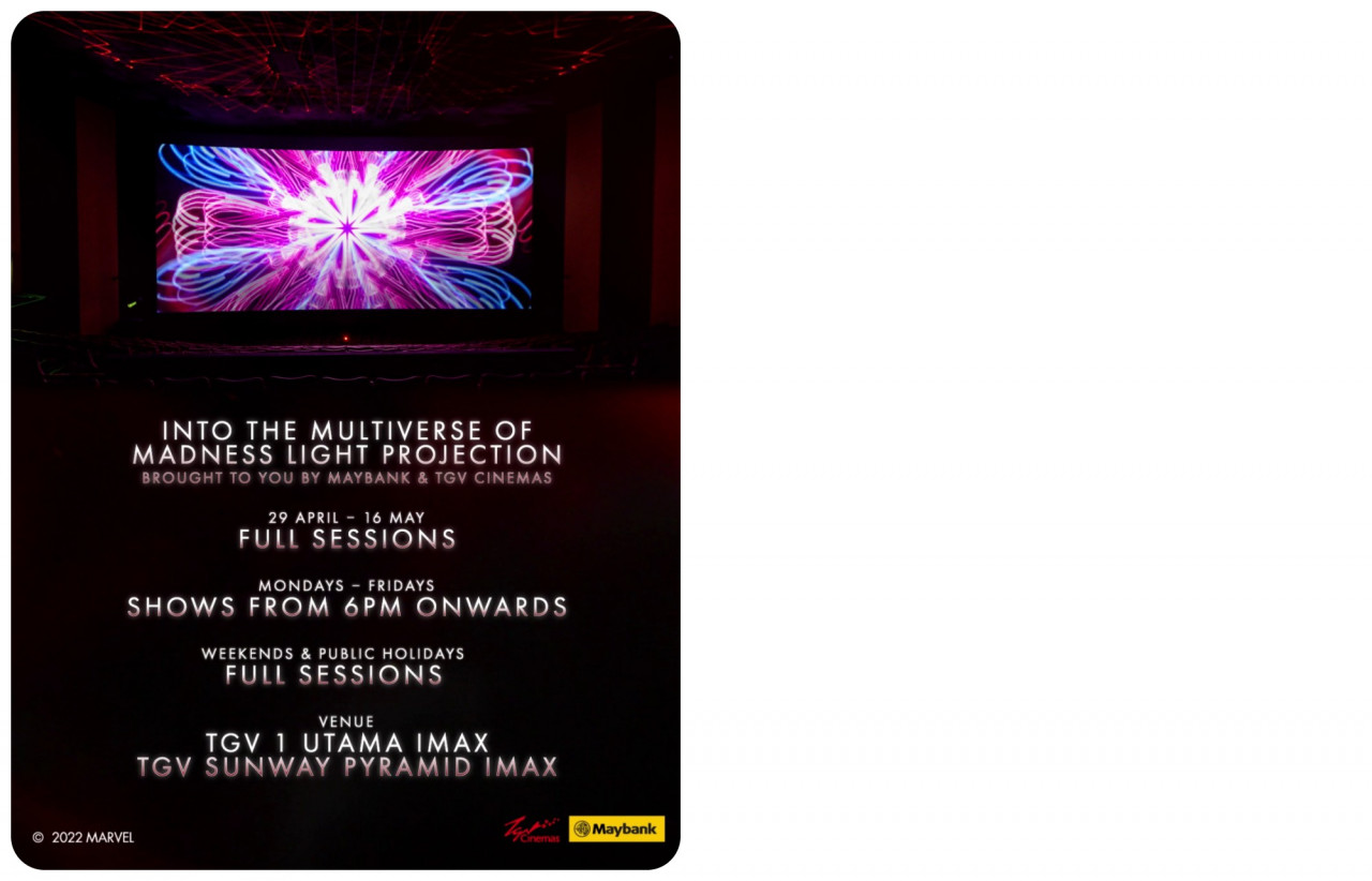 A special light show in conjuction with Doctor Strange in the Multiverse of Madness. – Courtesy of TGV Cinemas