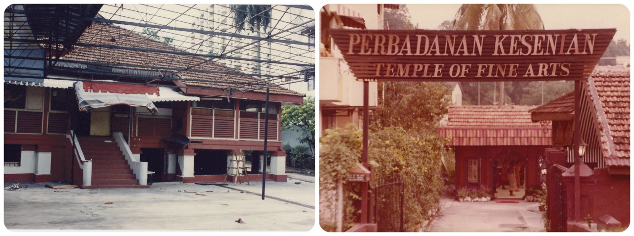 The changing faces of the temple, (L-R) from a small bungalow, to its original facade. – Picture courtesy of the Temple of Fine Arts