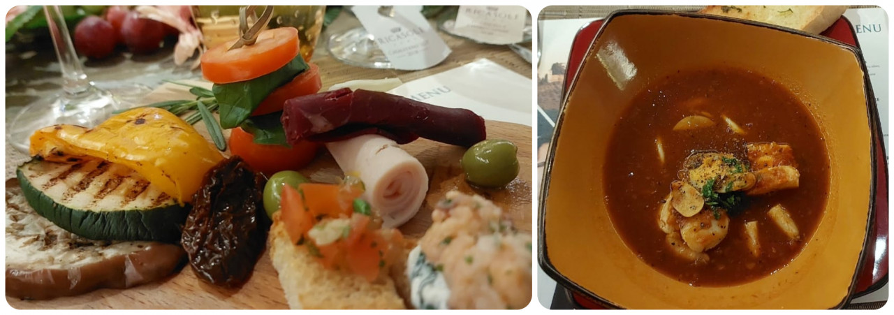Appetisers and a Sardinia-style seafood soup. – Ian McIntyre/The Vibes pic