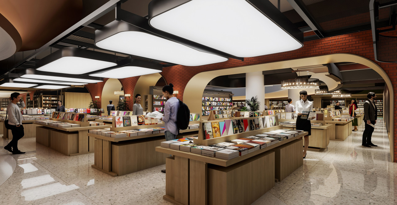Inspired by the Italian novel 'Invisible Cities', the retail space features four themed cities, including a 60m red brick wall of arches that stretches the length of the bookstore. – Pic courtesy of eslite spectrum