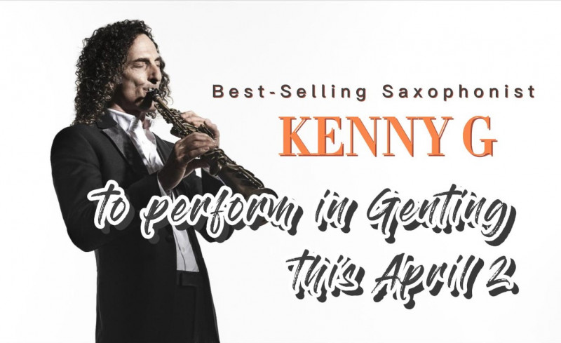 Legendary saxophonist Kenny G will be playing in Malaysia on April 2