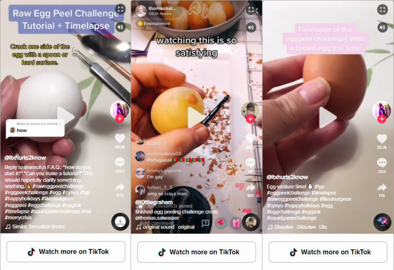 Have a crack at the latest TikTok craze: peeling raw eggs