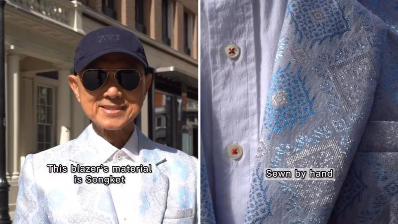 Fashion icon Jimmy Choo goes viral with songket blazer in London