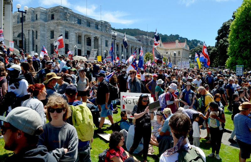 Thousands protest Covid-19 restrictions in New Zealand