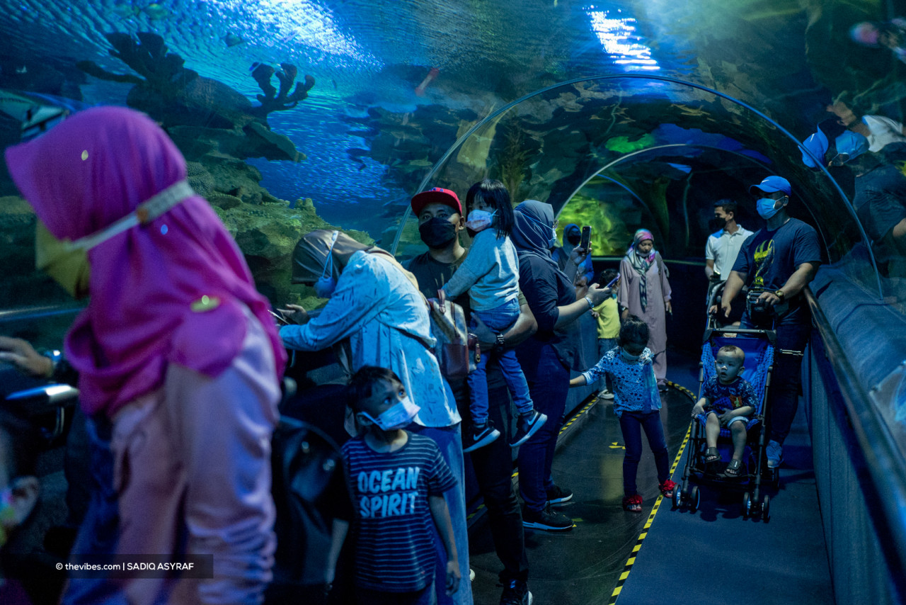 The Living Ocean area up to the Aquatheatre allows visitors to simulate being in the ocean without having to put on a diving suit. – SADIQ ASYRAF/The Vibes pic, November 27, 2021