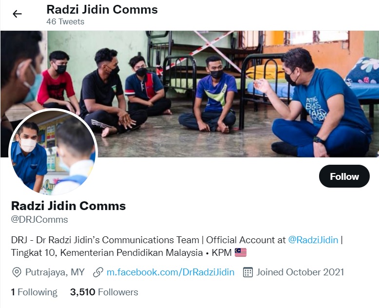 Twitter Account Purportedly By Radzi S Comms Team Causes Stir Malaysia The Vibes