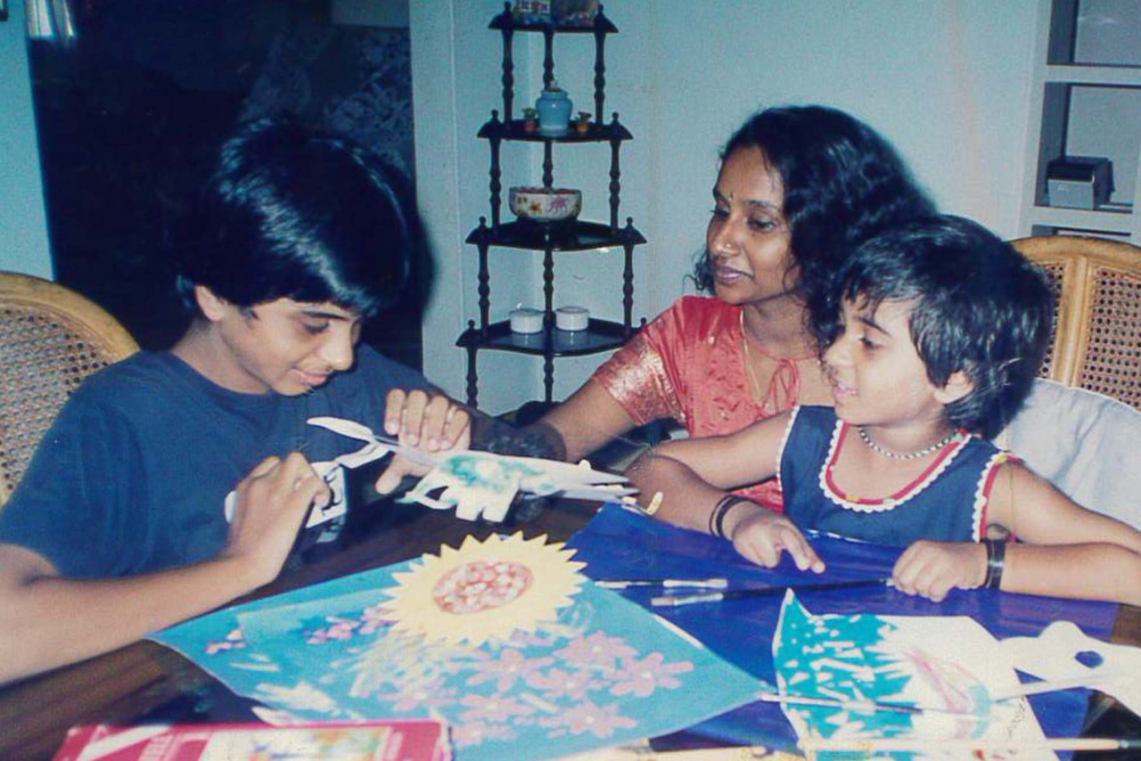 Preeya Nanthini, engaging in art therapy with her private teacher, at 12 years old. – The Vibes pic, November 2, 2021