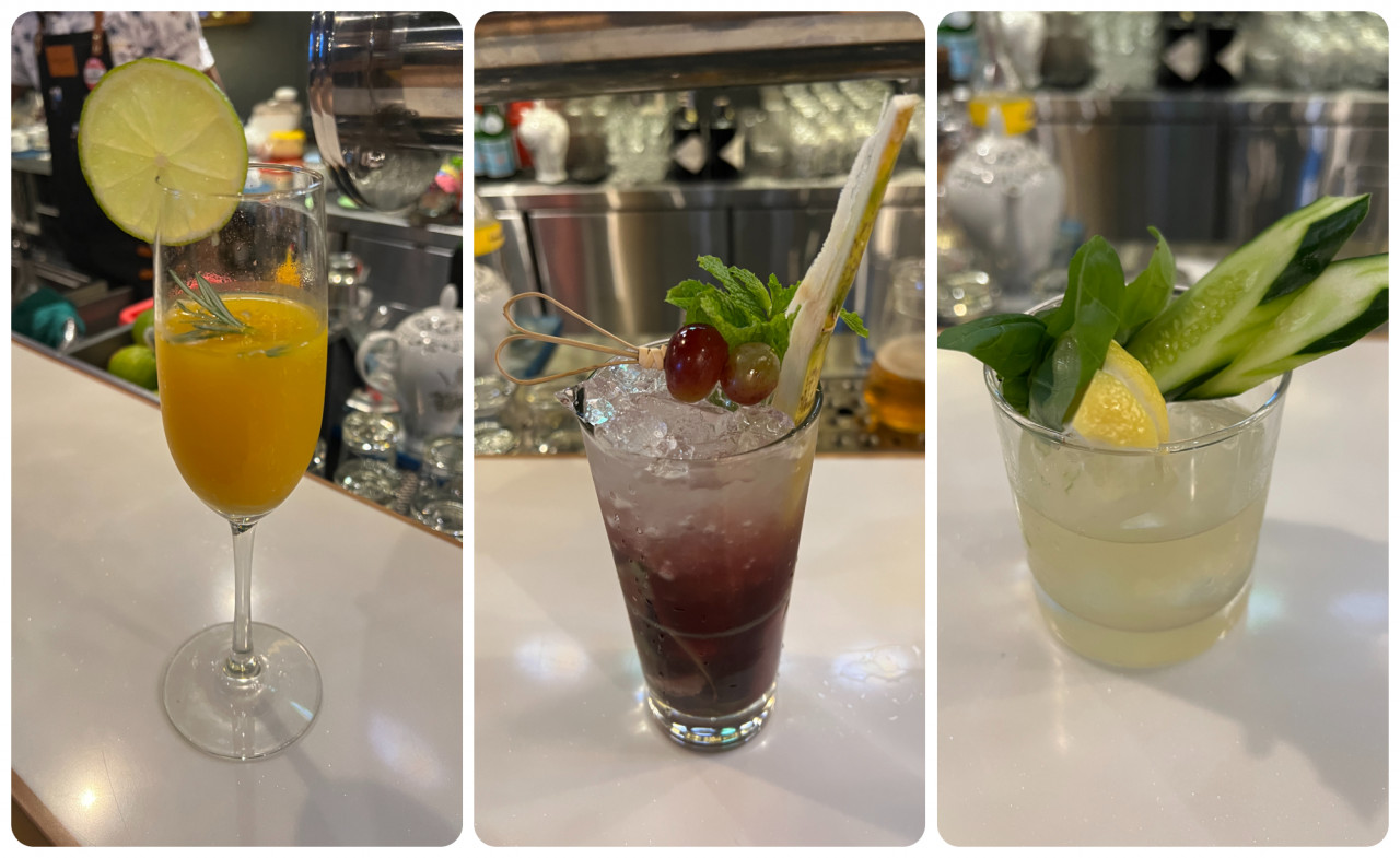 (From L-R) Cocktails Tropic Thunder, Cabernet Mojito and Smash Hit. – Haikal Fernandez pic