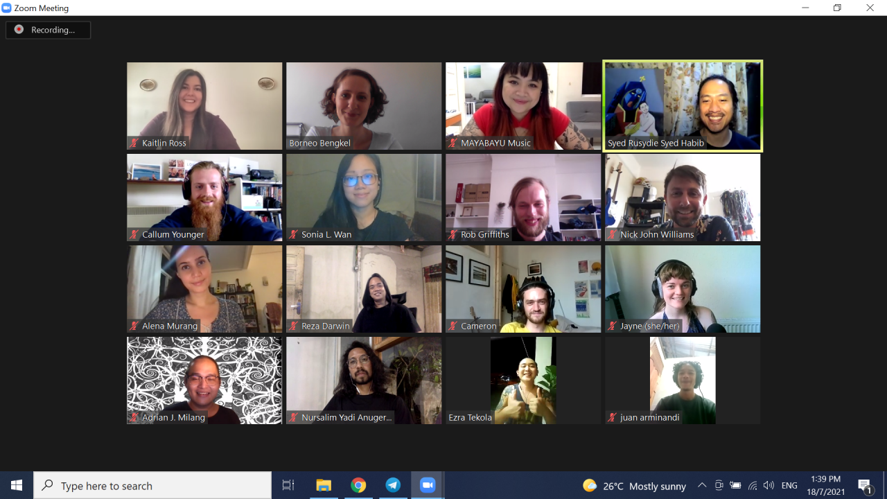 A Zoom screenshot of the July gathering for the Borneo Bengkel Soundbank. – Pic courtesy of Borneo Bengkel
