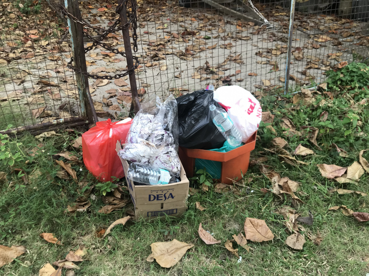 Trash gathered in a pile at a beach in Penang. – The Vibes pic, October 17, 2021