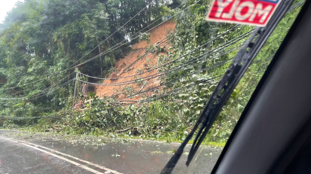Toppled power poles seen in Bukit Padang. – The Vibes pic, September 4, 2021