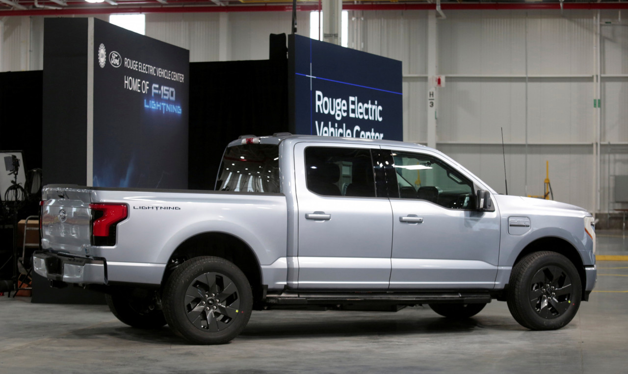 A prototype of Ford’s all-electric F-150 Lightning pickup truck. – Reuters pic, September 28, 2021