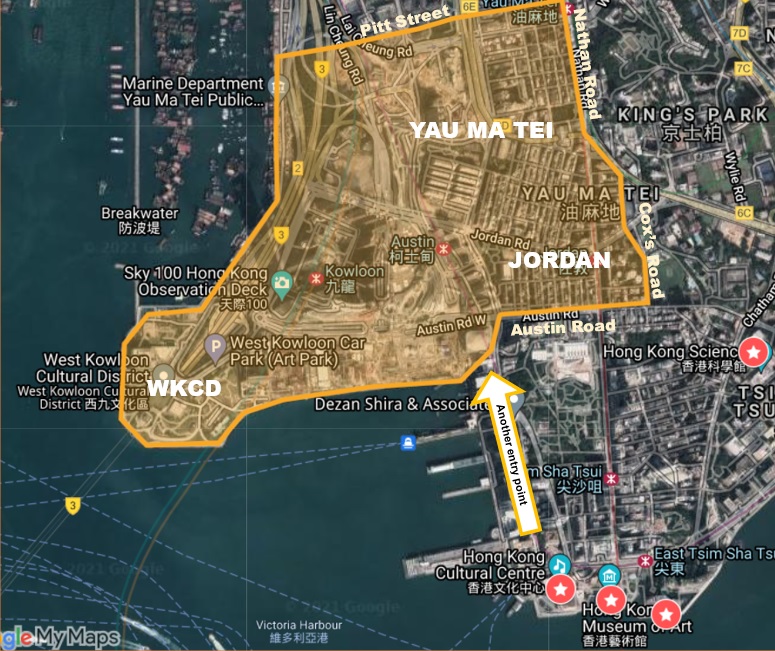 The boundaries of the West Kowloon neighborhood. – Pic courtesy of HKTB